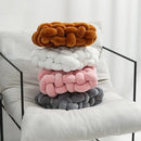 GobekUsa Knot Square Pillows: Handmade Decor for Living Room, Bedroom, Office in Grey