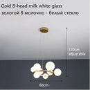 GobekUsa Glass Ball LED Chandelier: Modern Nordic Style for Living, Dining, Kitchen, Study