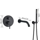 GobekUsa Dual Handle Bathtub Faucet Set with Hand Sprayer and Wall Mount Spout