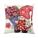GobekUsa Cartoon Cat Linen Pillowcase 45x45cm Couple Love Cushion Covers for Living Room