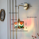 GobekUsa Clear Flower Acrylic LED Wall Lamp: Copper Modern Nordic Stair Light