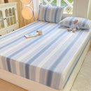 GobekUsa Cotton Jacquard Fitted Sheet Set with 2 Pillowcases, Dustproof & Anti-Slip