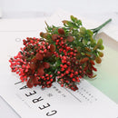 GobekUsa Fruit Branch Plant Wall Decor with Green Landscape Grass - 7 Forks