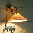 GobekUsa Brass Ceramic LED Wall Light | Nordic Modern Bedside Lamp for Bedroom, Bathroom, and Sofa