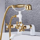 GobekUsa Antique Chrome Bathtub Shower Mixer Faucet Tap Set for Bathroom