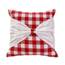 GobekUsa Christmas Bow Patchwork Velvet Pillow Cover Set for Festive Home Decor