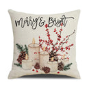 GobekUsa Cartoon Birds Christmas Pillowcase 45X45cm - Linen Sofa Cushion Cover