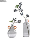 GobekUsa Clear Glass Vase Hydroponics Plant Pot Room Decor Floral Vases Aesthetic Pieces