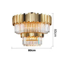 GobekUsa Golden Crystal Ceiling Light for Modern Living Room and Dining Room