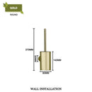 GobekUsa Gold Toilet Brush Set with Wall Mount Holder