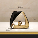 GobekUsa Geometric Triangles Golden Ball Skeleton Sculpture: Abstract Home Decor Figurine