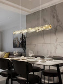 GobekUsa Glass Chandelier LED Ceiling Light Fixture Modern for Living Room Hotel Dining Hall
