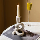 GobekUsa Ceramic Knot Candle Stand Geometric Home Decor Hollow Candlestick