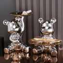GobekUsa Luxe Bear Doll Figurine Set for TV Cabinet & Wine Cabinet Decor