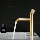 GobekUsa Brushed Gold Basin Faucet - Single Handle, Deck Mounted Cold & Hot Water Mixer