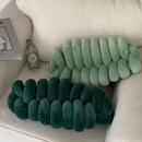 GobekUsa Knot Plush Christmas Green Throw Pillow for Aesthetic Home Decor