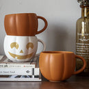 GobekUsa Halloween Pumpkin Ceramic Mug with Retro Enamel Handle for Coffee Milk Tea