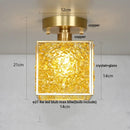 GobekUsa Crystal Glass LED Ceiling Light Copper Canopy Nordic Modern Design