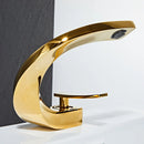 GobekUsa Gold Bathroom Faucet | Deck Mounted Sink Tap | Hot and Cold Basin Mixer