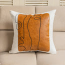 GobekUsa Geometric Embroidery Plush Cushion Cover Brown Decorative Sofa Pillow Case