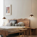 GobekUsa Iron Yellow Travertine LED Pendant Light for Bedside Dining Living Room