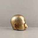 GobekUsa Golden Head Half Face Resin Sculpture Abstract Portrait Home Decor Figurine