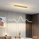 GobekUsa LED Aluminum Chandelier Modern Wave Line Kitchen Island Pendant Light