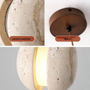 GobekUsa LED Pendant Light Fixture Yellow Travertine Adjustable Hanging Lamp