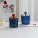 GobekUsa Glass Tea Canister Candy Pot Ceramic Ball Decorative Storage Jar