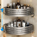 GobekUsa Corner Shelf with Towel Bar Hook, Aluminum Organizer for Bathroom and Kitchen