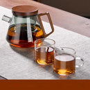 GobekUsa Glass Teapot Set Clear Teacup Kung Fu Tea Maker Milk Rose Set