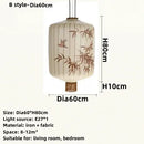 GobekUsa Handmade Japanese Lantern Painting Pendant Lamp Fabric Chandelier