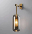 GobekUsa Gold Glass Wall Lamp: Post-modern E14 Industrial Sconce for Home Decor