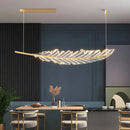 GobekUsa Leaf Shaped Golden Chandelier for Living Room, Dining Room, Kitchen, and Coffee Shop