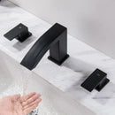GobekUsa Gold Black Waterfall Bathroom Basin Faucet 3 Hole Hot Cold Water Tap
