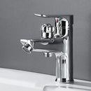 GobekUsa Black Brass Single Handle Bathroom Basin Faucet with Shower Head, Hot and Cold Mixer Tap