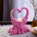 GobekUsa Elephant Couple Resin Candlestick Figurines Decor