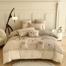 GobekUsa Cartoon Bear Applique 100% Cotton Child Bedding Set - Single Quilt Cover