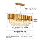 GobekUsa Golden Crystal Chandelier LED Ceiling Light for Living Room & Lobby