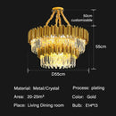 GobekUsa Crystal Oval Round Chandelier: Luxury Nordic Modern LED Lighting for Home and Bar