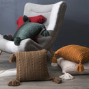GobekUsa Knit Pillow Case 45x45cm Soft Decorative Cushion Cover Tassels Sofa Bed