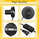 GobekUsa Black Metal Lamp Base with Switch & Plug for E26 E27 Bulbs