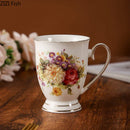 GobekUsa Elegant Floral Ceramic Cup & Saucer Set