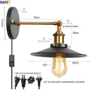 GobekUsa Gold Industrial LED Wall Lamp for Loft Stair & Bedroom Lighting