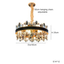 GobekUsa Crystal Leather Chandelier | Modern LED Lustres for Living Room & Dining Room