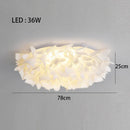 GobekUsa LED Petal Ceiling Chandelier for Living Room, Dimmable Round Bedroom Lamp