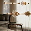GobekUsa Luna Glass Tube Chandelier for Kitchen Dining Staircase LED Pendant Lamp