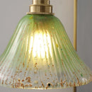 GobekUsa LED Wood Walnut & Green Glass Pendant Light - Nordic Modern Style