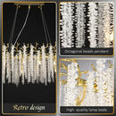 GobekUsa Gold Crystal Branch Chandelier | Modern Luxury Round Ceiling Light