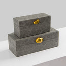 GobekUsa Golden Stone Handle Leather Jewelry Box: Elegant Desktop Storage Container for Home Decor